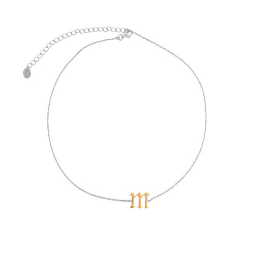 lowercase initial letter choker necklace