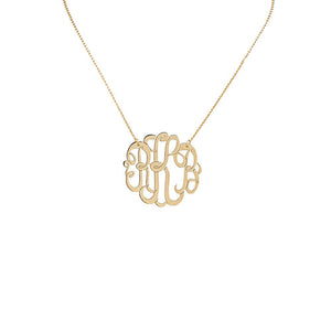monogram letters pendant necklace