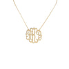 monogram letters pendant necklace