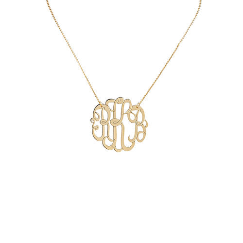monogram letters pendant necklace