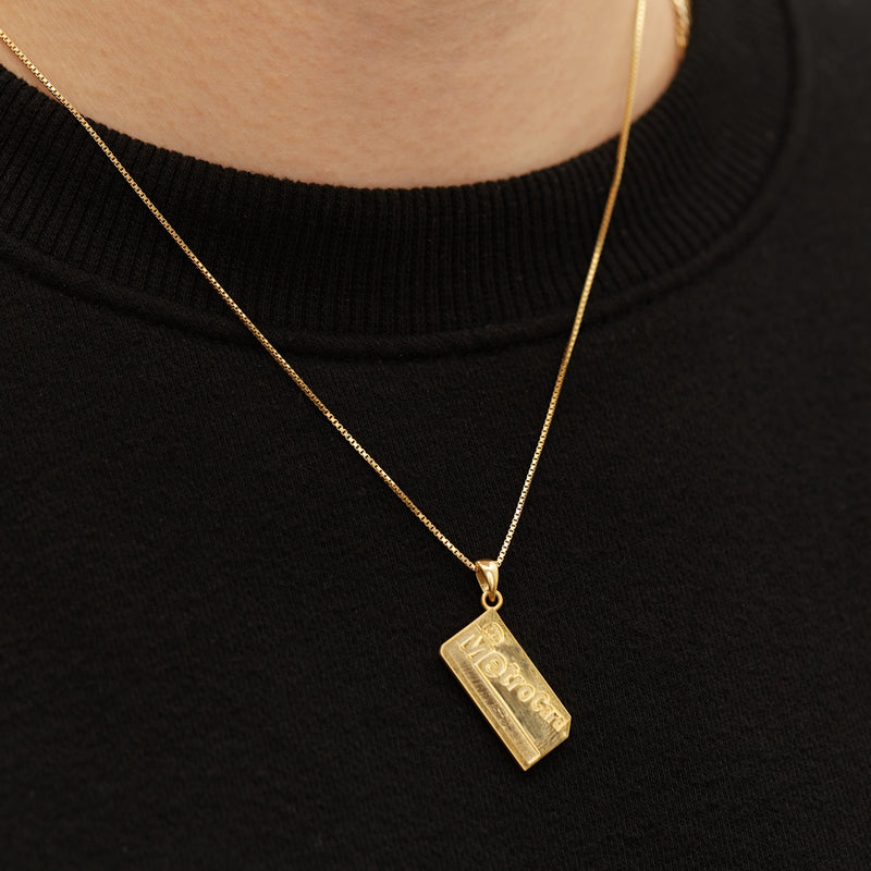 gold metrocard pendant necklace
