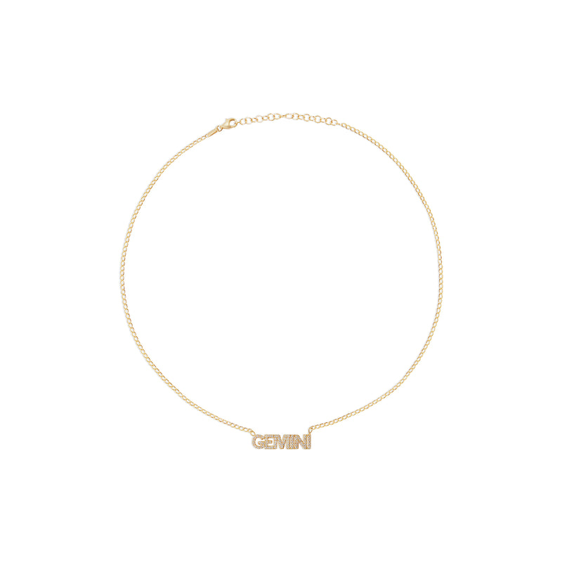 iced out gemini gold necklace