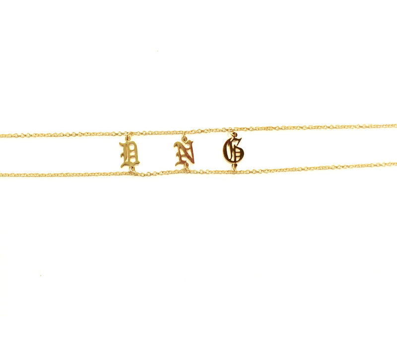 old english letter choker necklace