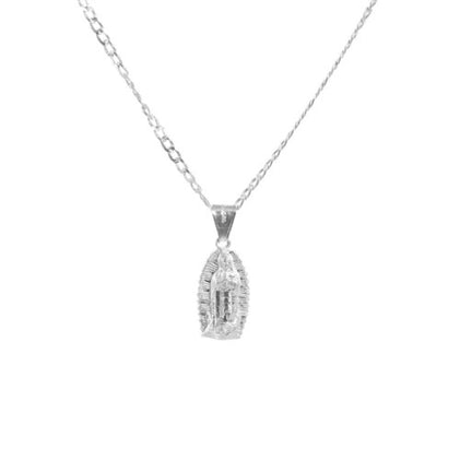 silver our lady pendant necklace