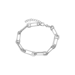 silver safety pin bracelet