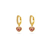 THE RUBY RED PAVE' HEART EARRINGS