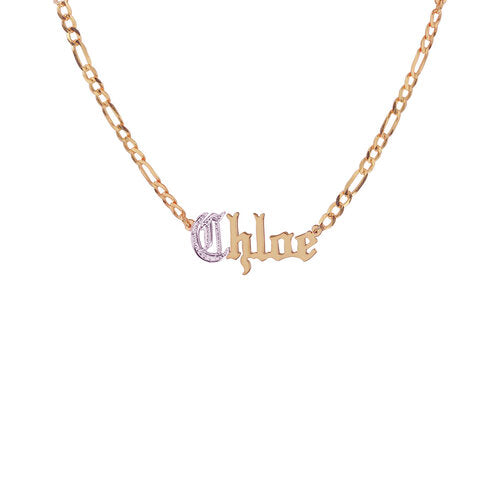 old english nameplate necklace