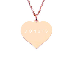 engraved rose gold heart pendant necklace