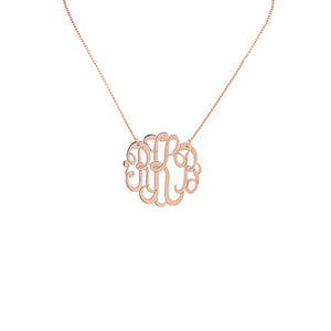 rose gold small monogram necklace