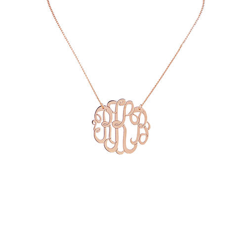 rose gold small monogram necklace