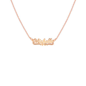 rose gold classic custom nameplate necklace
