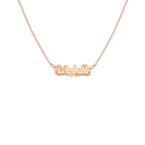 rose gold classic custom nameplate necklace