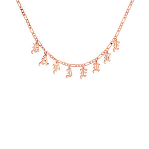 rose gold gothic name choker necklace