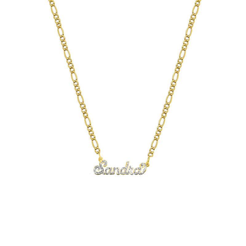 figaro chain name necklace