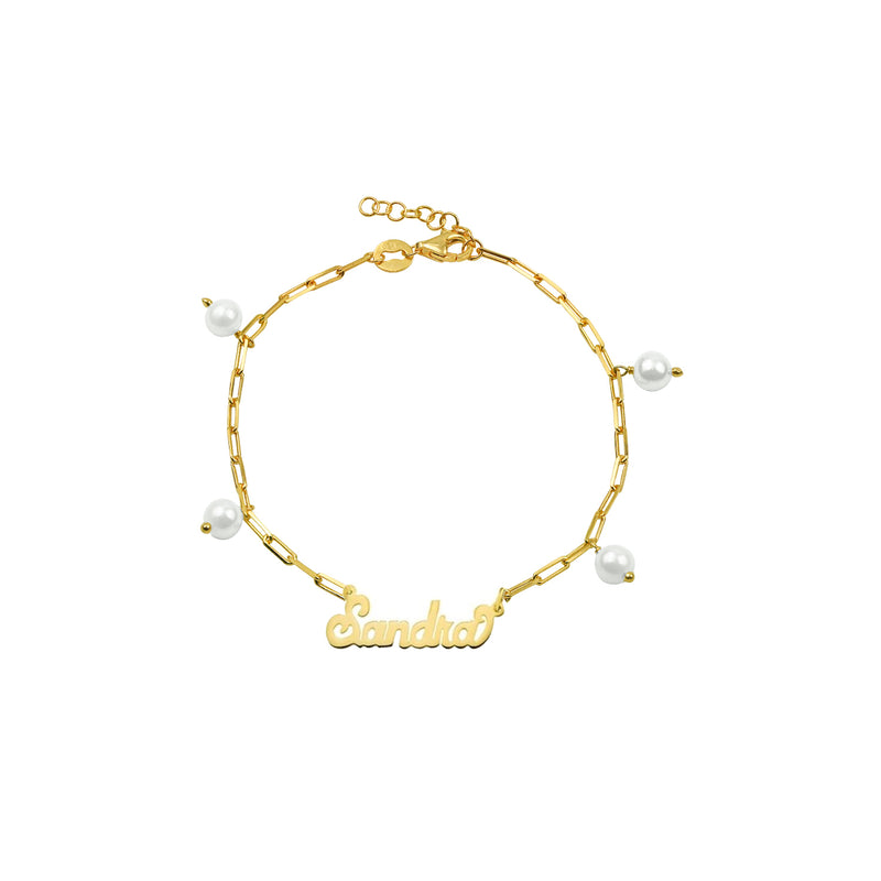 THE PEARL REDA NAME BRACELET