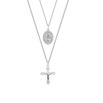 The M Jewelers CRUCIFIX/MEDAL LAYERING SET