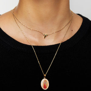 gold shark tooth pendant necklace