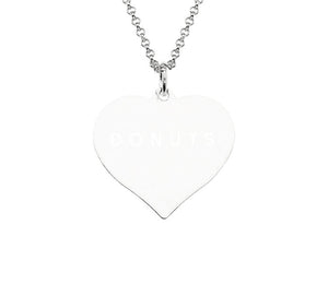 silver engraved heart pendant necklace