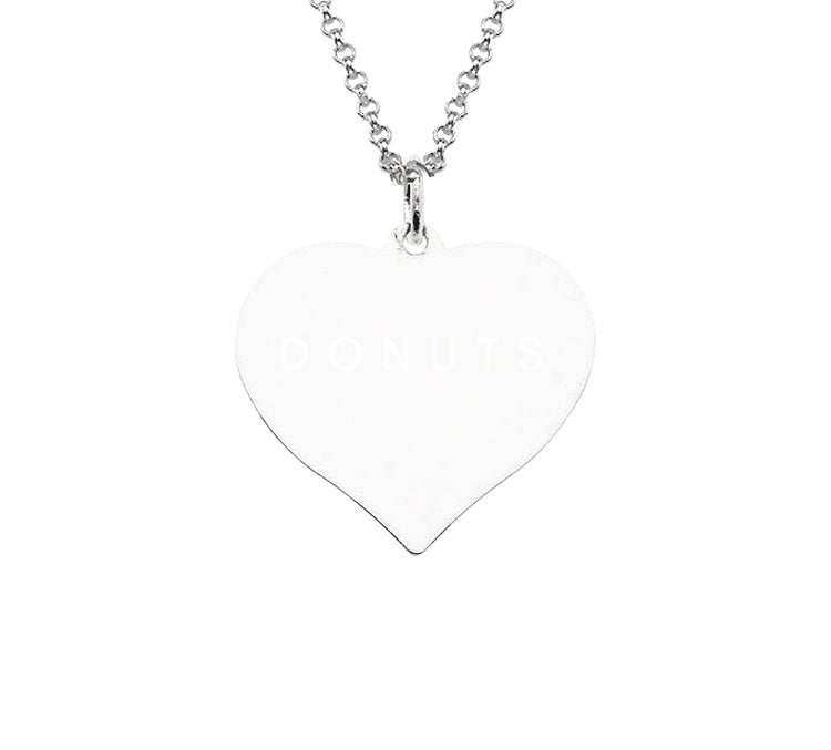 silver engraved heart pendant necklace