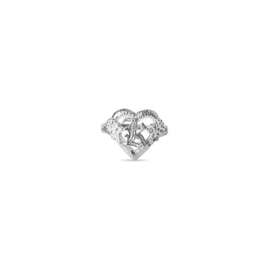 THE CUTOUT OLD ENGLISH FLOWER HEART LETTER RING