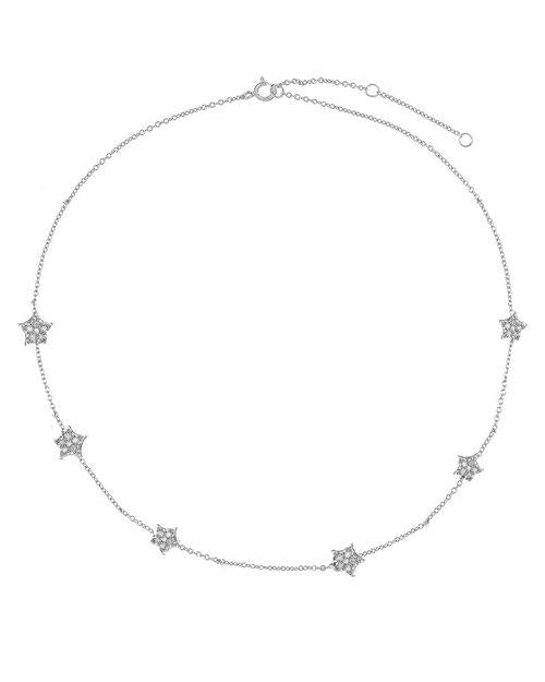 silver star choker necklace