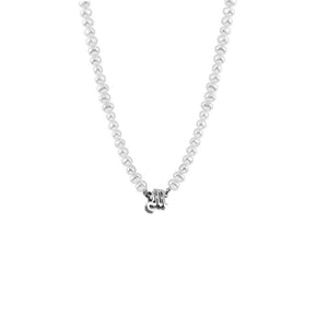 pearl necklace with silver initial letter
