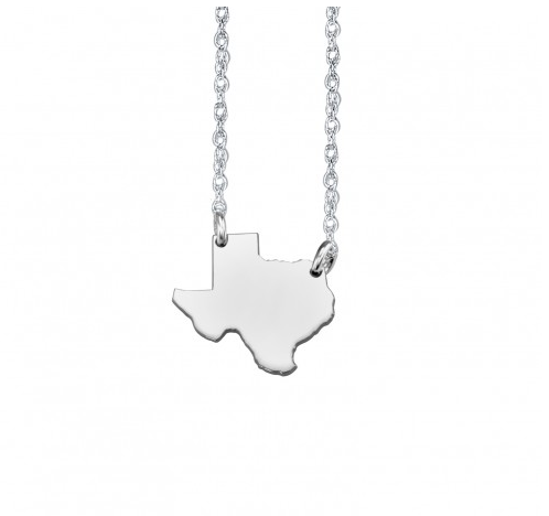 silver custom state necklace