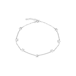 silver anklet with stars