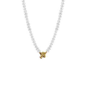THE OLD ENGLISH SINGLE INITIAL PEARL NECKLACE - The M Jewelers