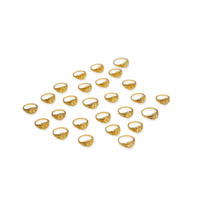 The Hand Engraved Script Letter Ring | The M Jewelers