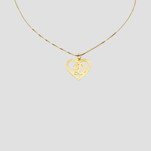THE CUTOUT SCRIPT HEART PENDANT NECKLACE - The M Jewelers