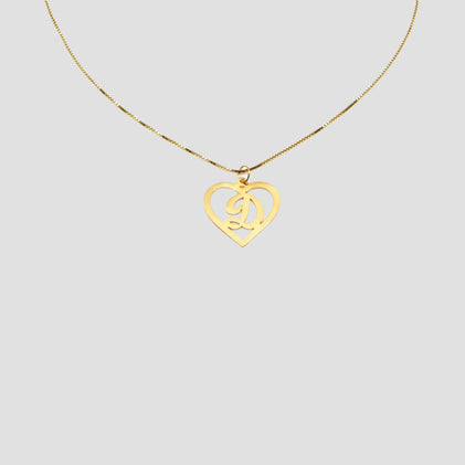 THE CUTOUT SCRIPT HEART PENDANT NECKLACE - The M Jewelers