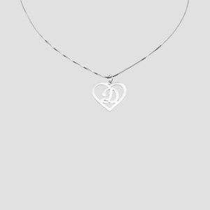 THE CUTOUT SCRIPT HEART PENDANT NECKLACE - The M Jewelers