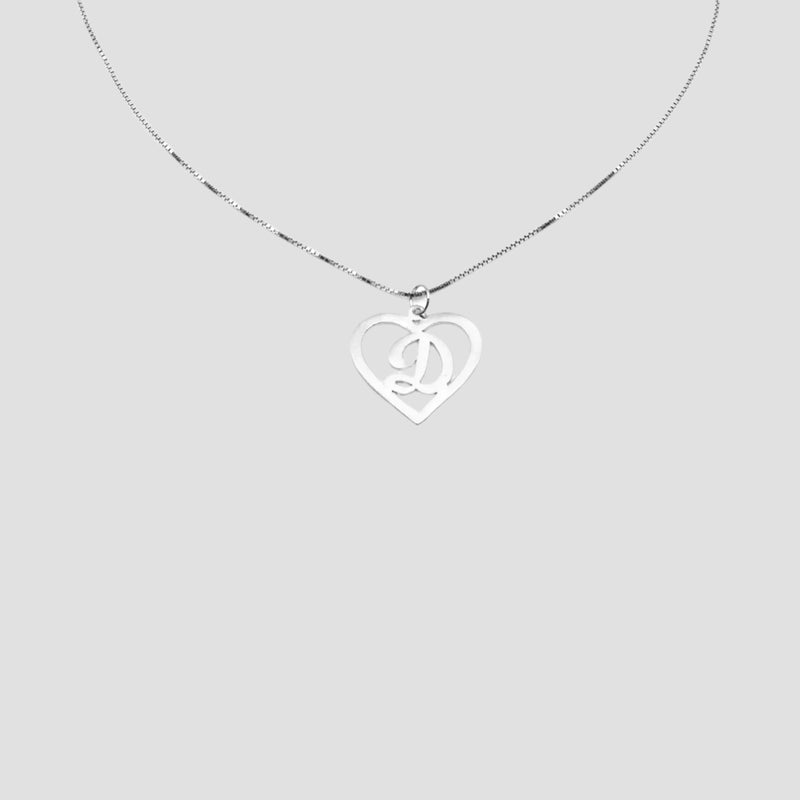 THE CUTOUT SCRIPT HEART PENDANT NECKLACE - The M Jewelers