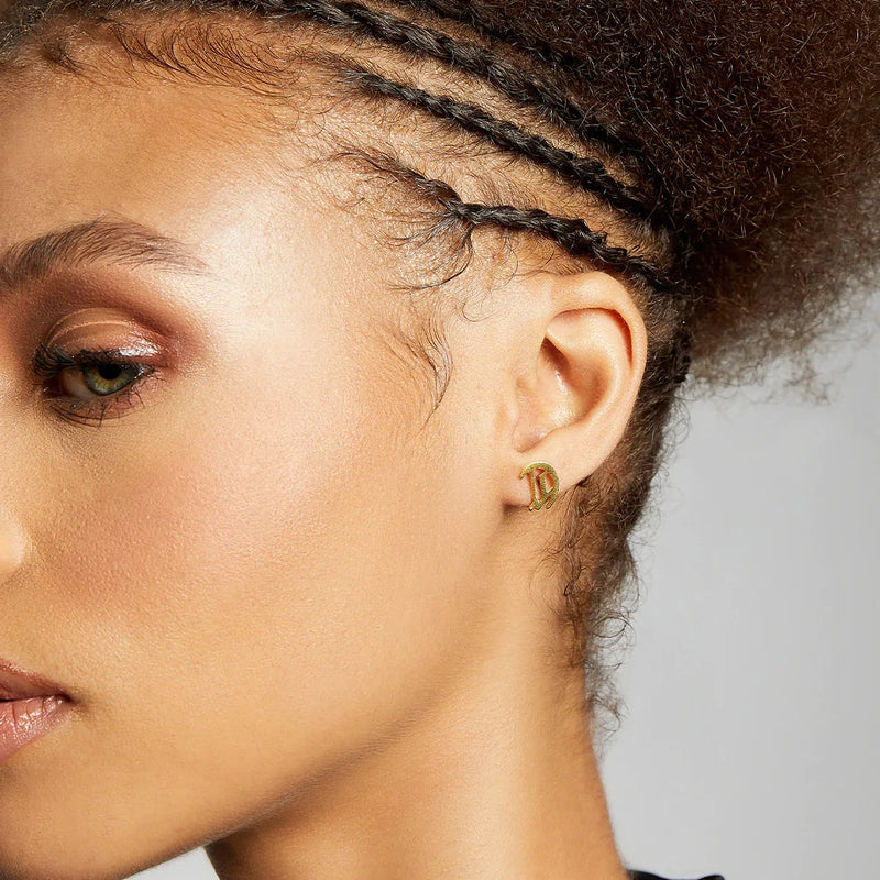 THE GOTHIC INITIAL EARRINGS (UPPERCASE) - The M Jewelers