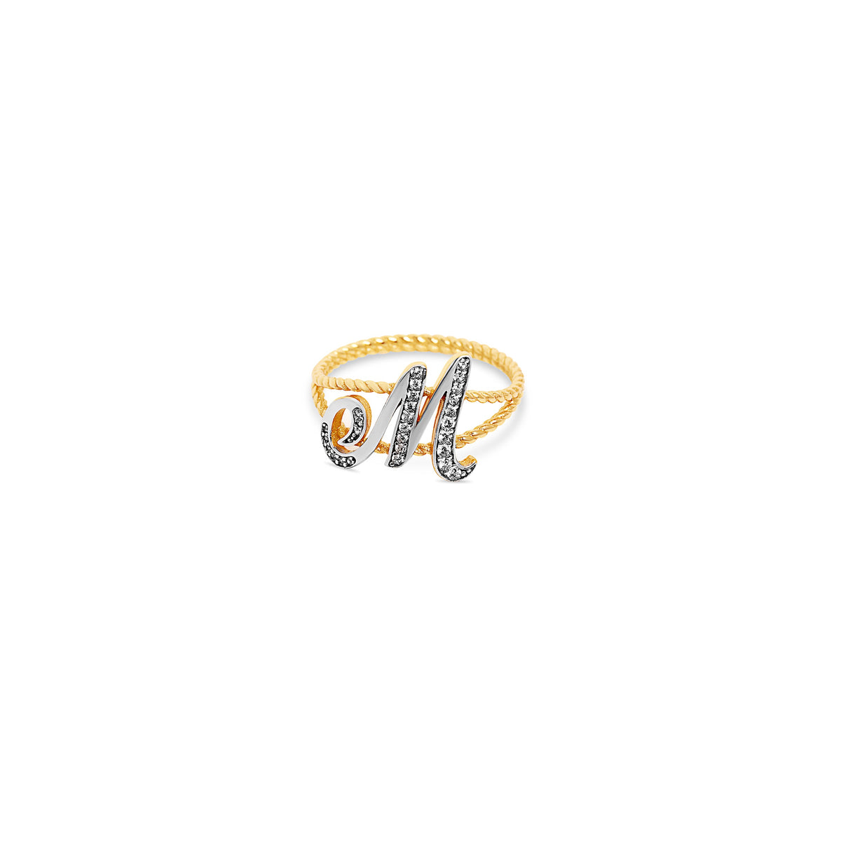 Script Letters Ring Initial Letter Rope Ring - The M Jewelers