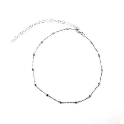 silver dainty brume choker necklace