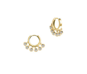 THE TINY PAVE' HUGGIE EARRINGS